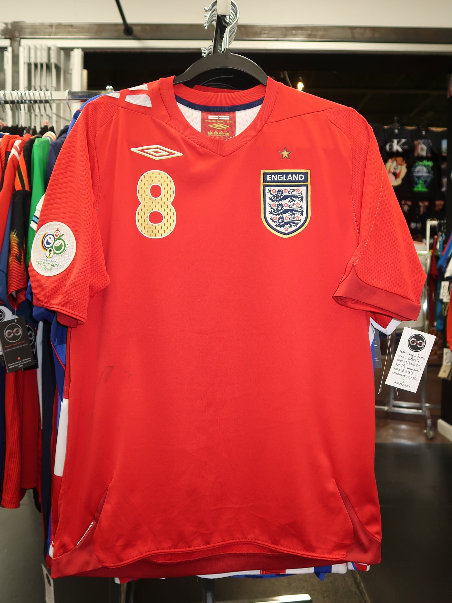 2006 England Lampard 8 Away Jersey front