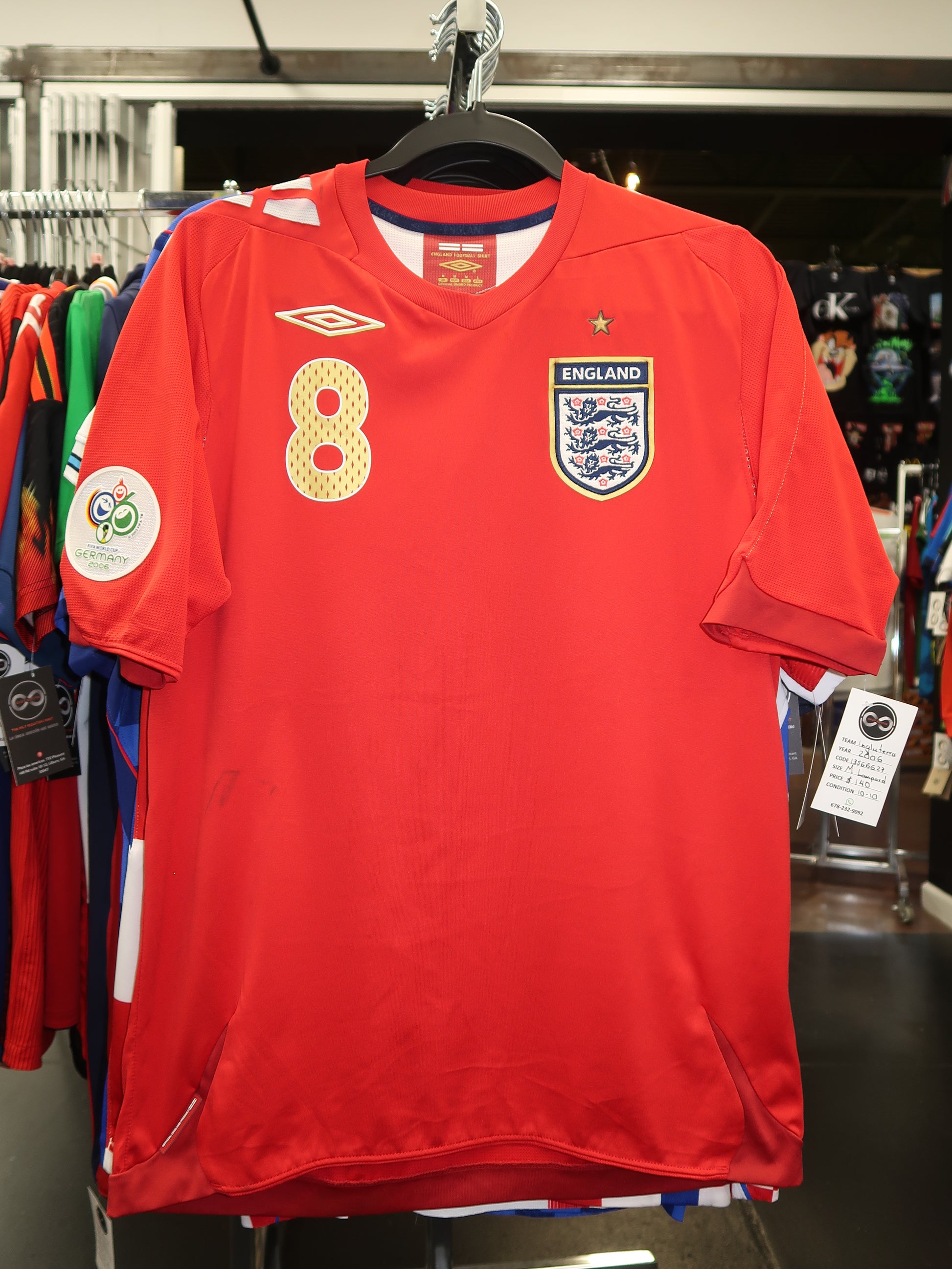 2006 England Lampard 8 Away Jersey front