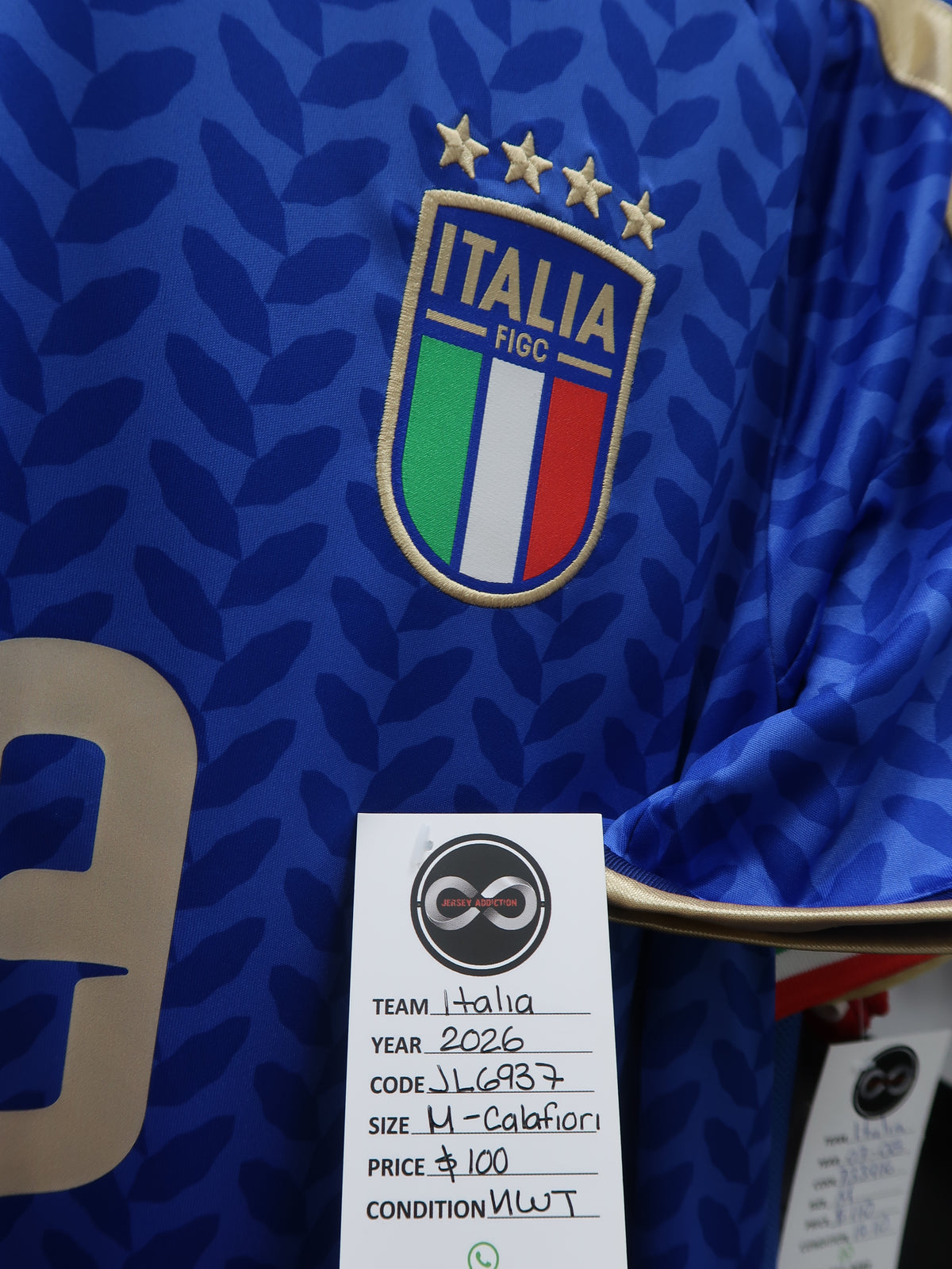 2026 Italy Calafiori 13 Home Jersey tag