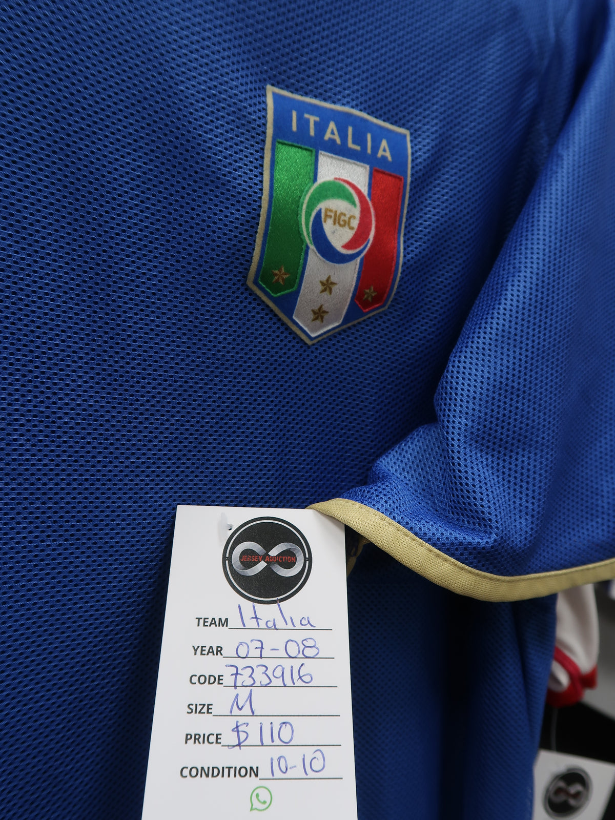2007-08 Italy Retro Home Jersey tag