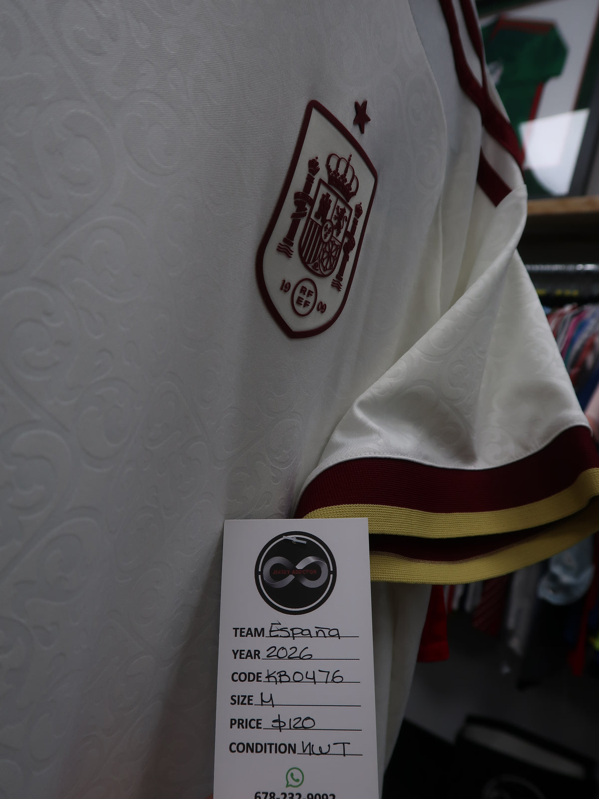 2026 Spain Retro Home Jersey tag