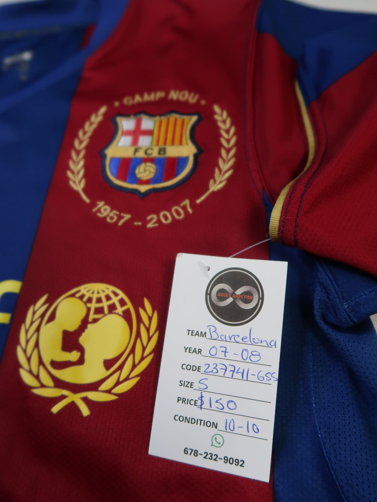 2007-08 Barcelona Home Jersey tag