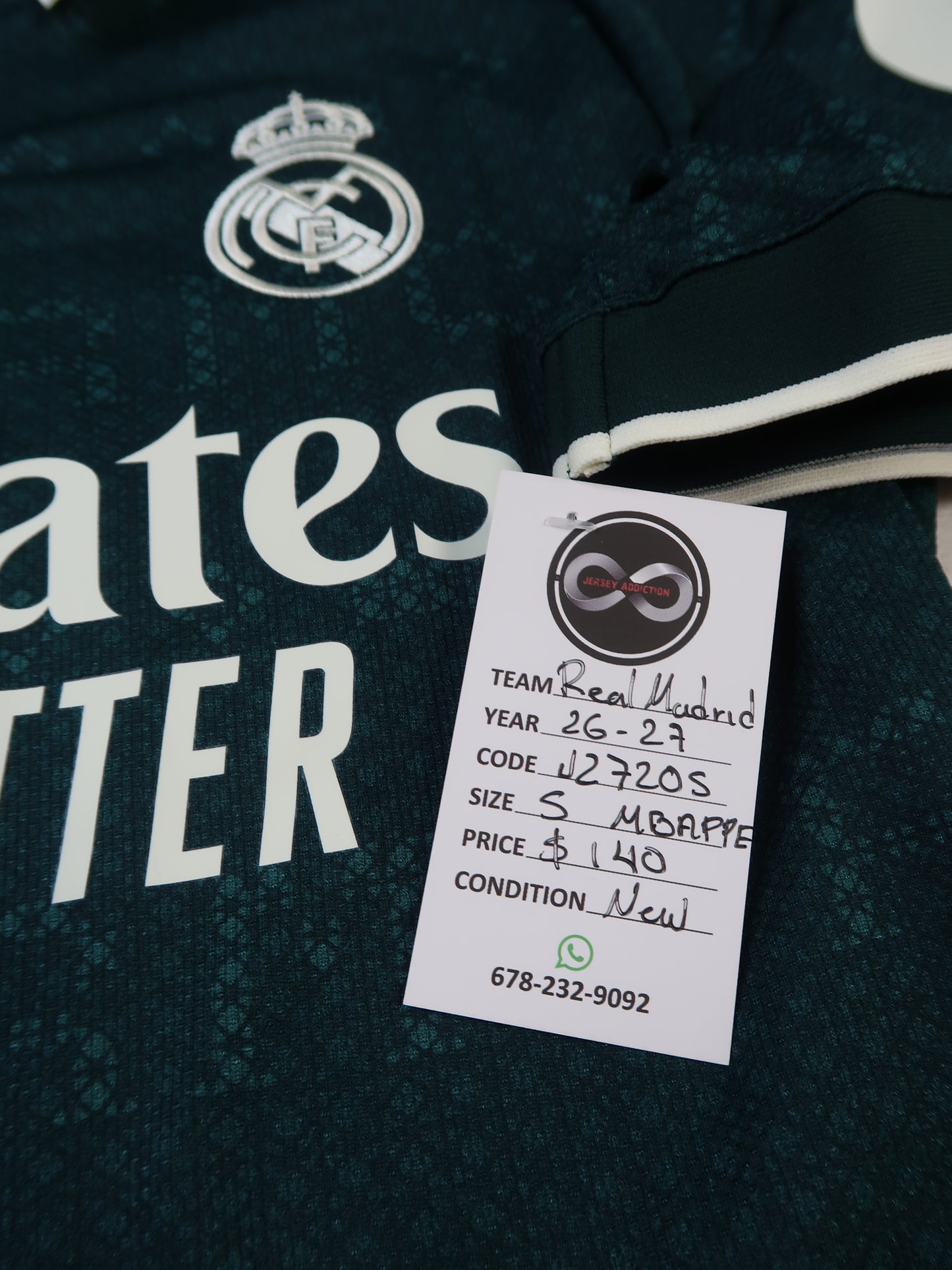2026-27 Real Madrid Mbappe 10 Away Jersey / Small / New