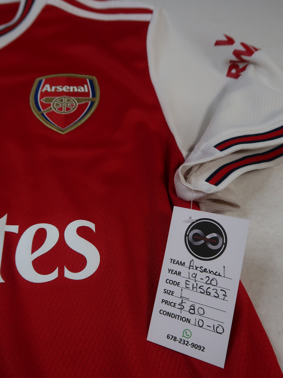 2019-20 Arsenal Home Jersey / Large / 10-10