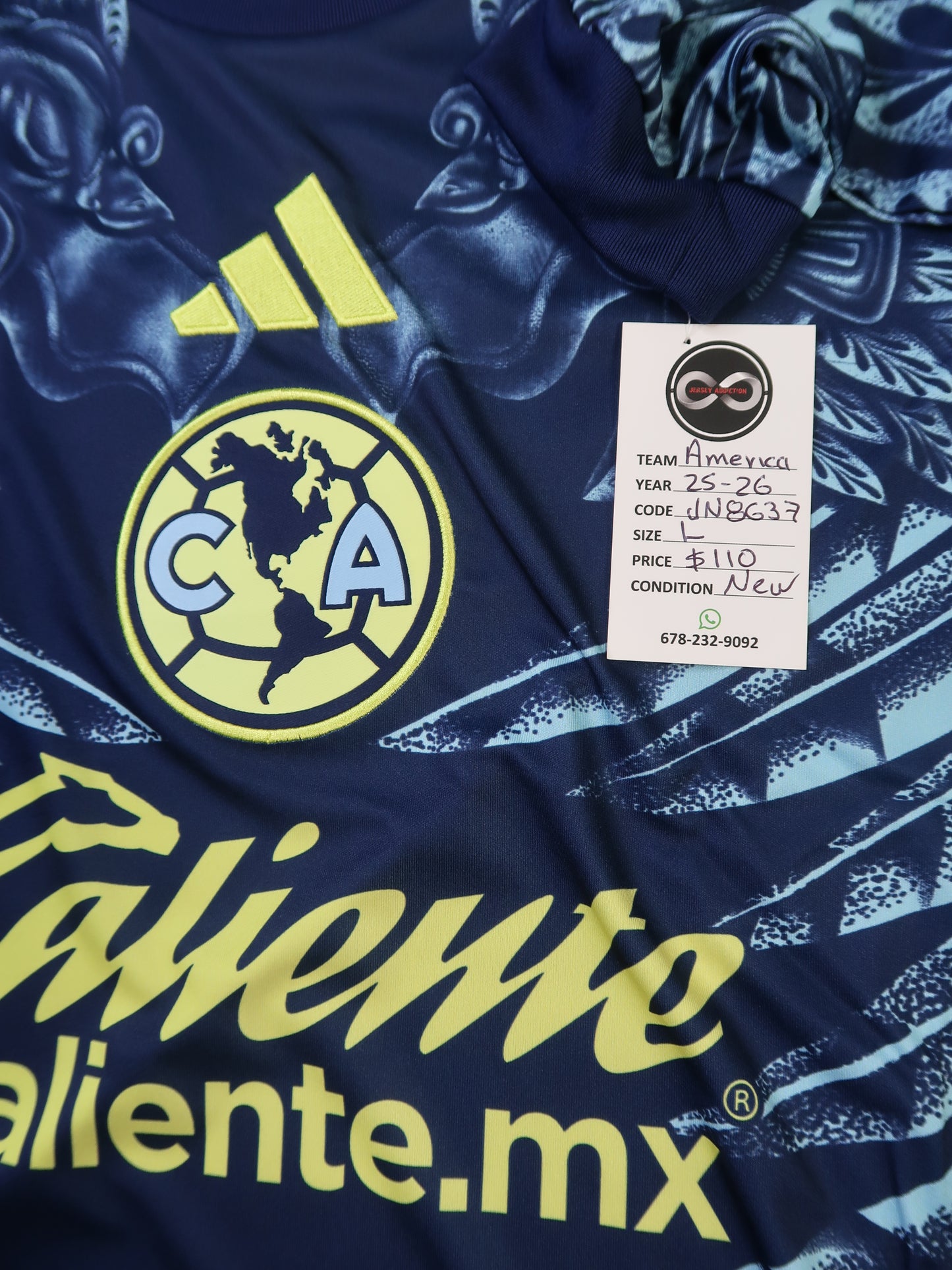 2025-26 Club America Away Long Sleeve Jersey / Large / New