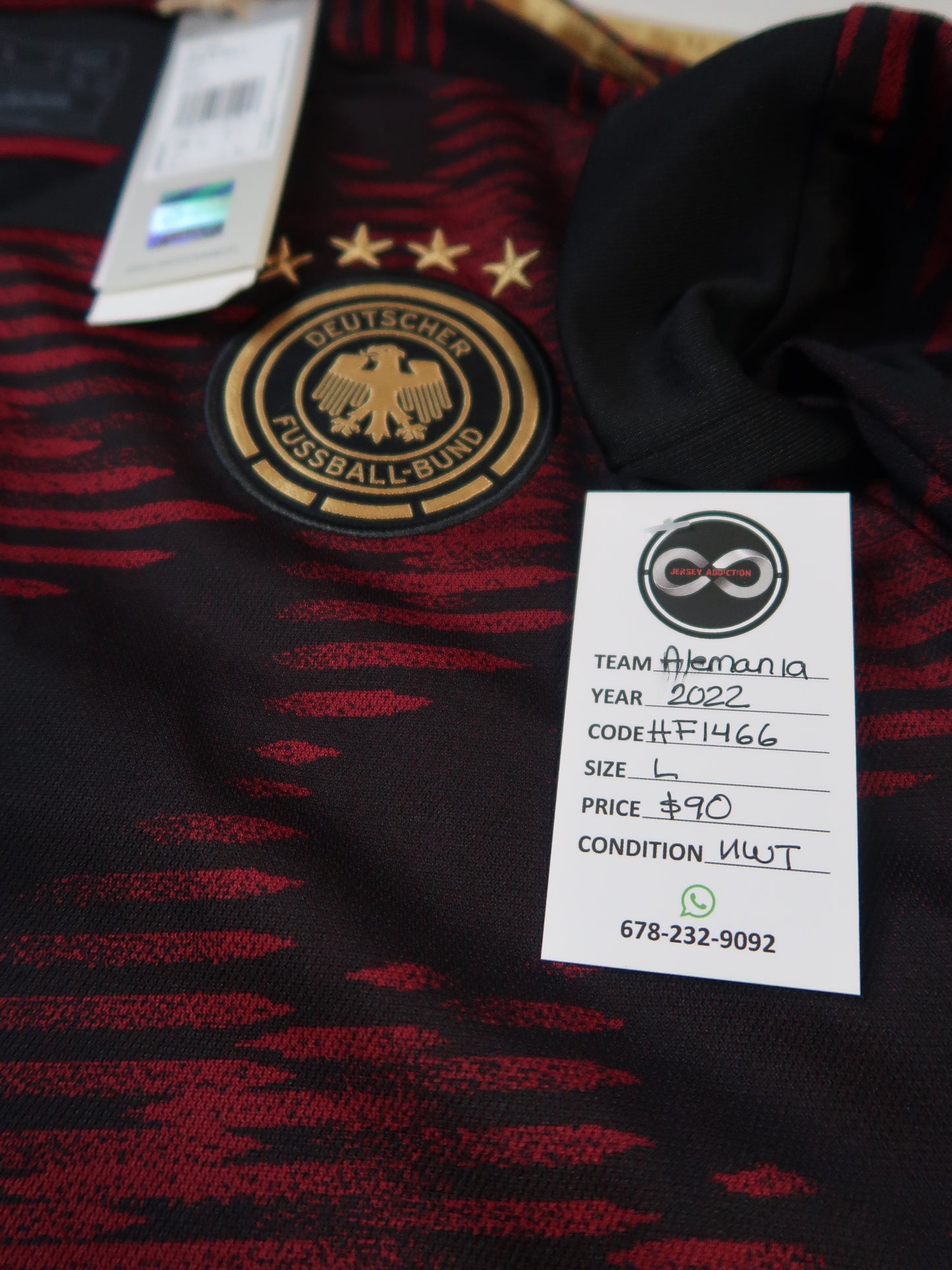 2022-23 Germany Away Long Sleeve Jersey / Large / NWT