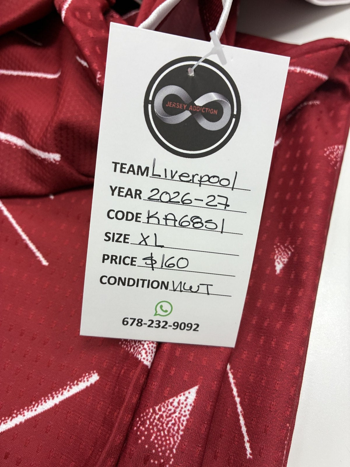 2026-27 Liverpool Home Jersey X-Large