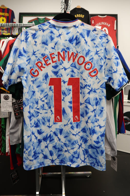 2020 Manchester United Greenwood 11 Humanrace Jersey back
