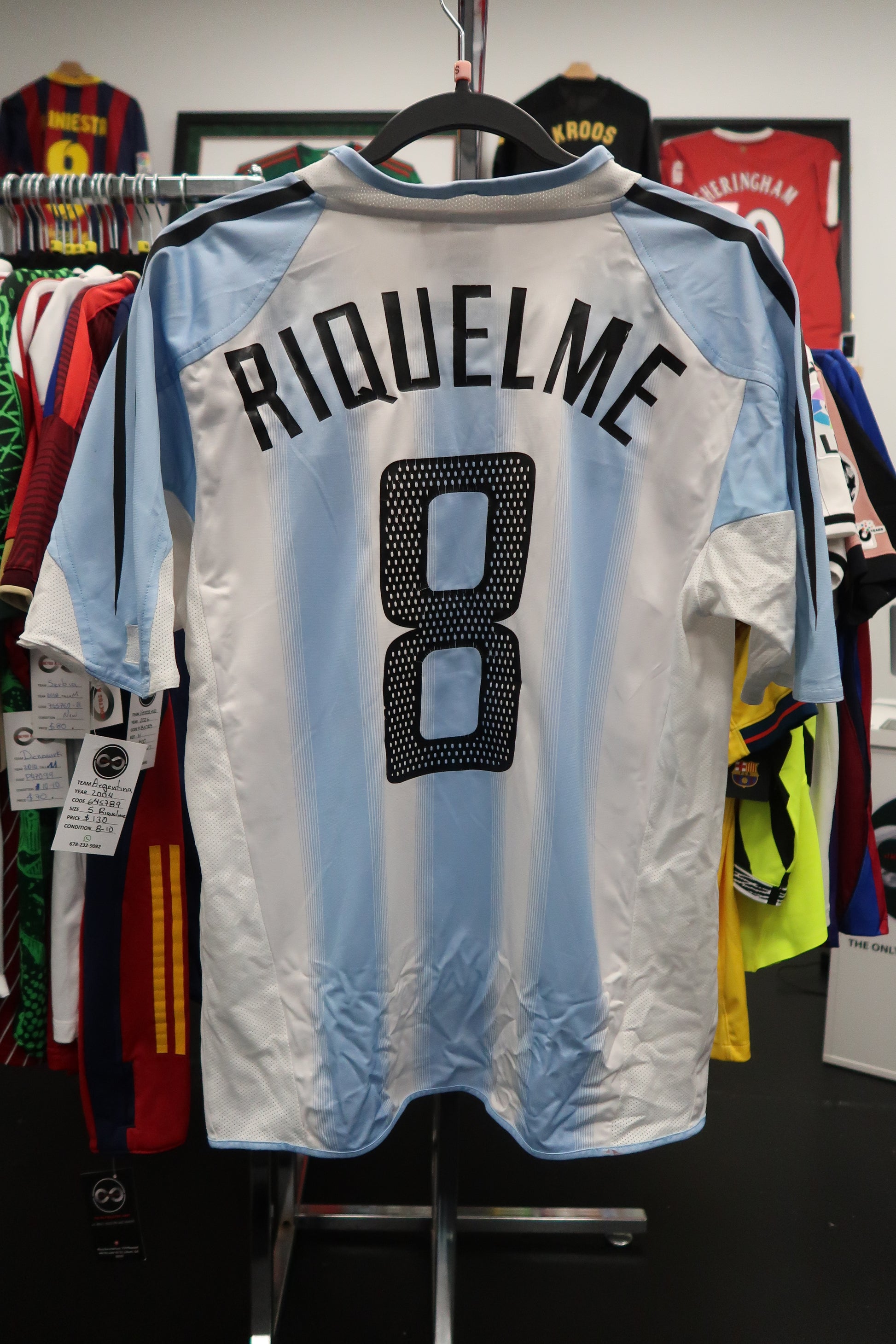 2004 Argentina Riquelme 8 Home Jersey back