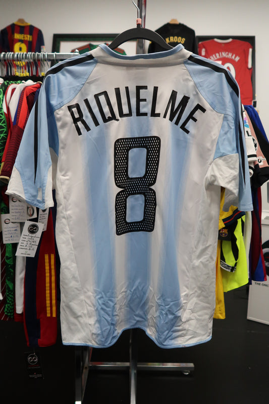 2004 Argentina Riquelme 8 Home Jersey back