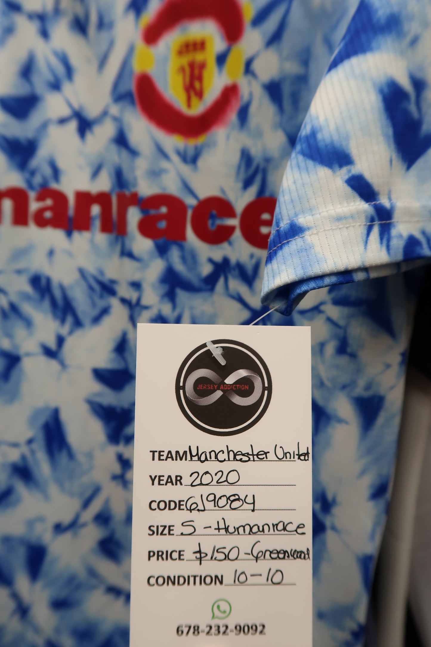 2020 Manchester United Greenwood 11 Humanrace Jersey tag