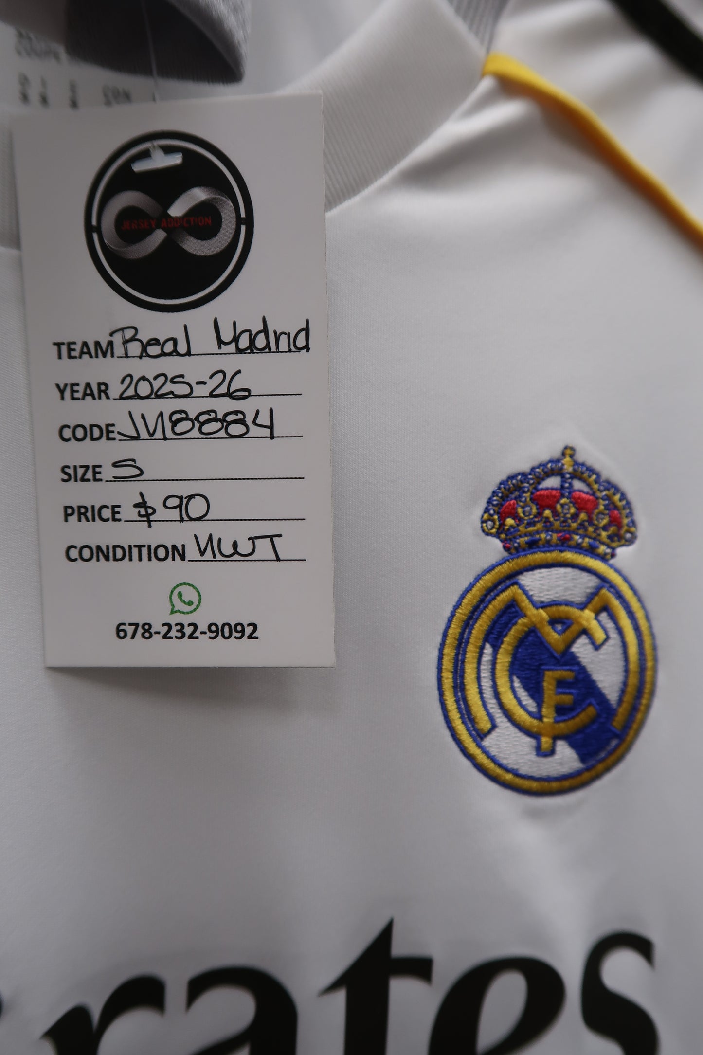 2025-26 Real Madrid Long Sleeve Home Jersey tag