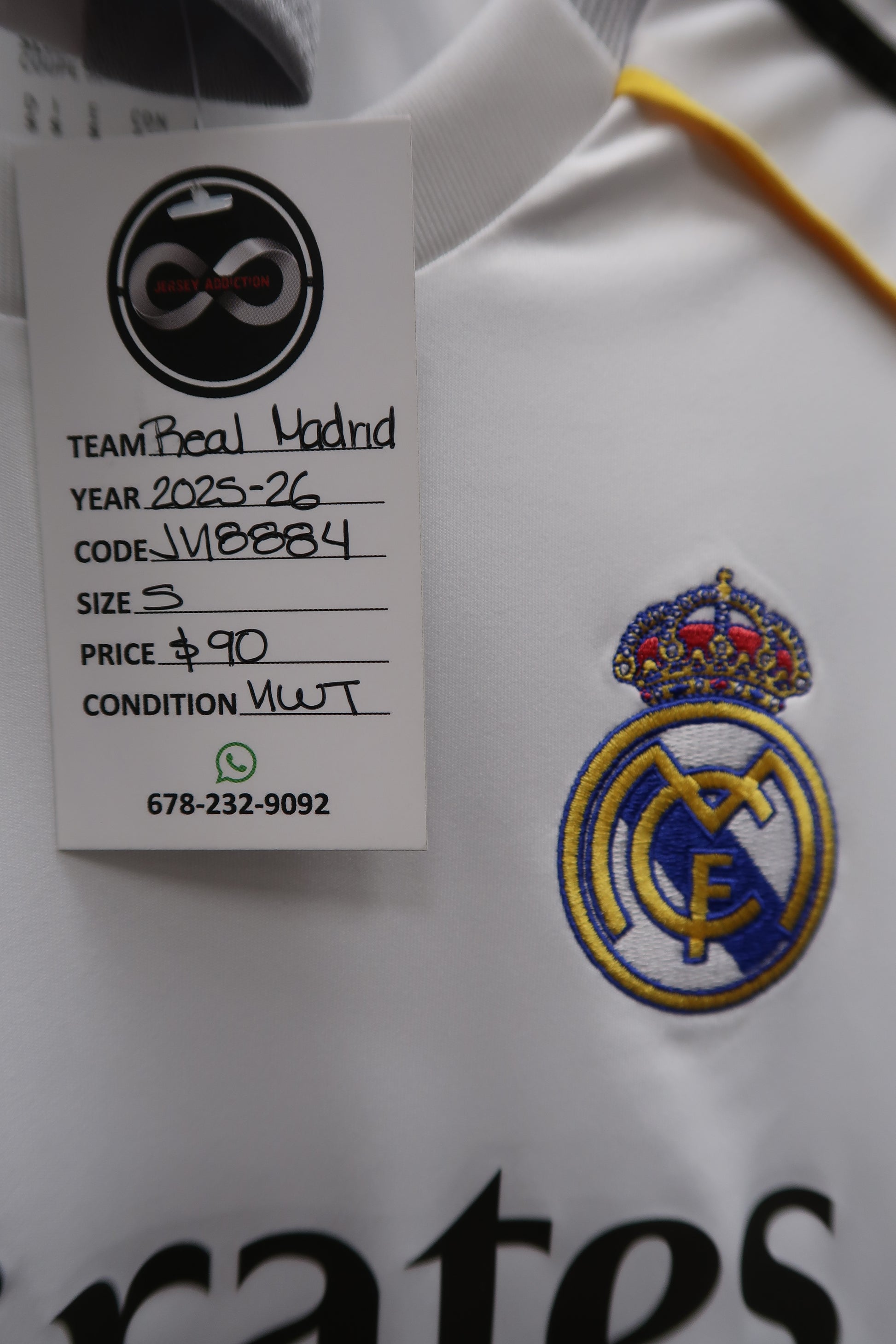 2025-26 Real Madrid Long Sleeve Home Jersey tag